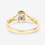 Bague de fiançailles en saphir bleu et diamant de 1,04 carat en or jaune 14K