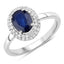Bague de fiançailles en or blanc 14K avec saphir bleu et diamants de 1,84 carat