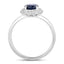 Bague de fiançailles en or blanc 14K avec saphir bleu et diamants de 1,84 carat