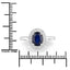 Bague de fiançailles en or blanc 14K avec saphir bleu et diamants de 1,84 carat