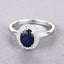 Bague de fiançailles en or blanc 14K avec saphir bleu et diamants de 1,84 carat