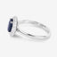 Bague de fiançailles en or blanc 14K avec saphir bleu et diamants de 1,84 carat