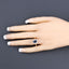 Bague Halo en Saphir Bleu et Diamants de 1,84 Carat en Or Jaune 14K