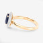 Bague Halo en Saphir Bleu et Diamants de 1,84 Carat en Or Jaune 14K
