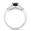 1.62 Carat Blue Sapphire and Diamond 14K White Gold Engagement Ring