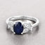 1.62 Carat Blue Sapphire and Diamond 14K White Gold Engagement Ring