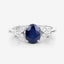 1.62 Carat Blue Sapphire and Diamond 14K White Gold Engagement Ring