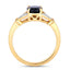 Bague en or jaune 14K avec saphir bleu et diamants de 1,62 carat