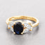 Bague en or jaune 14K avec saphir bleu et diamants de 1,62 carat