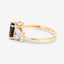 Bague en or jaune 14K avec saphir bleu et diamants de 1,62 carat