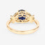 Bague en or jaune 14K avec saphir bleu et diamants de 1,62 carat