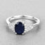Bague en or blanc 14K avec saphir bleu et diamants de 1,73 carat