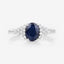 Bague en or blanc 14K avec saphir bleu et diamants de 1,73 carat