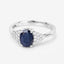 Bague en or blanc 14K avec saphir bleu et diamants de 1,73 carat