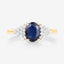Anillo de Compromiso de Zafiro Azul y Diamante de 1.73 Quilates en Oro Amarillo de 14K