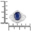 Anillo de Compromiso de Zafiro Azul y Diamante de 3.31 Quilates en Oro Blanco de 14K