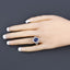 Anillo de Compromiso de Zafiro Azul y Diamante de 3.31 Quilates en Oro Blanco de 14K
