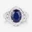Anillo de Compromiso de Zafiro Azul y Diamante de 3.31 Quilates en Oro Blanco de 14K