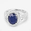 Anillo de Compromiso de Zafiro Azul y Diamante de 3.31 Quilates en Oro Blanco de 14K