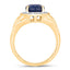 3.31 Carat Blue Sapphire and Diamond 14K Yellow Gold Engagement Ring