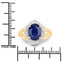 3.31 Carat Blue Sapphire and Diamond 14K Yellow Gold Engagement Ring