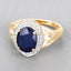3.31 Carat Blue Sapphire and Diamond 14K Yellow Gold Engagement Ring
