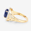 3.31 Carat Blue Sapphire and Diamond 14K Yellow Gold Engagement Ring