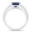 Bague de fiançailles en saphir bleu et diamant de 3,28 carats en or blanc 14K