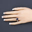 Bague de fiançailles en saphir bleu et diamant de 3,28 carats en or blanc 14K
