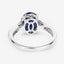 Bague de fiançailles en saphir bleu et diamant de 3,28 carats en or blanc 14K