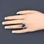6.54 Carat Blue Sapphire & Diamond 14K White Gold Engagement Ring