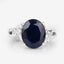 6.54 Carat Blue Sapphire & Diamond 14K White Gold Engagement Ring