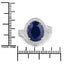 Bague de fiançailles en or blanc 14K avec saphir bleu de 6,52 carats et diamants