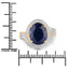 6.52 Carat Blue Sapphire & Diamond 14K Yellow Gold Engagement Ring