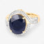 6.52 Carat Blue Sapphire & Diamond 14K Yellow Gold Engagement Ring