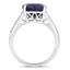 Anillo de Compromiso de Zafiro Azul y Diamante de 6.49 Quilates en Oro Blanco de 14K