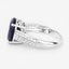 Anillo de Compromiso de Zafiro Azul y Diamante de 6.49 Quilates en Oro Blanco de 14K