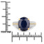 6.49 Carat Blue Sapphire & Diamond 14K Yellow Gold Engagement Ring