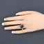 6.49 Carat Blue Sapphire & Diamond 14K Yellow Gold Engagement Ring