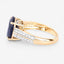 6.49 Carat Blue Sapphire & Diamond 14K Yellow Gold Engagement Ring