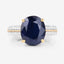 6.49 Carat Blue Sapphire & Diamond 14K Yellow Gold Engagement Ring