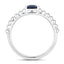 Bague de fiançailles en saphir bleu véritable de 0,50 carat en or blanc 14K