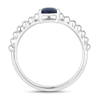 0.50 Carat Genuine Blue Sapphire 14K White Gold Engagement Ring