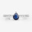 Bague de fiançailles en saphir bleu véritable de 0,50 carat en or blanc 14K