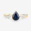 Anillo de Zafiro Azul y Diamante de 1.17 Quilates en Oro Amarillo de 14K