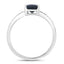 0.89 Carat Blue Sapphire and Diamond 14K White Gold Engagement Ring