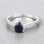 0.89 Carat Blue Sapphire and Diamond 14K White Gold Engagement Ring