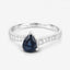 0.89 Carat Blue Sapphire and Diamond 14K White Gold Engagement Ring