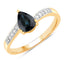 0.89 Carat Blue Sapphire and Diamond 14K Yellow Gold Engagement Ring