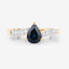 0.89 Carat Blue Sapphire and Diamond 14K Yellow Gold Engagement Ring